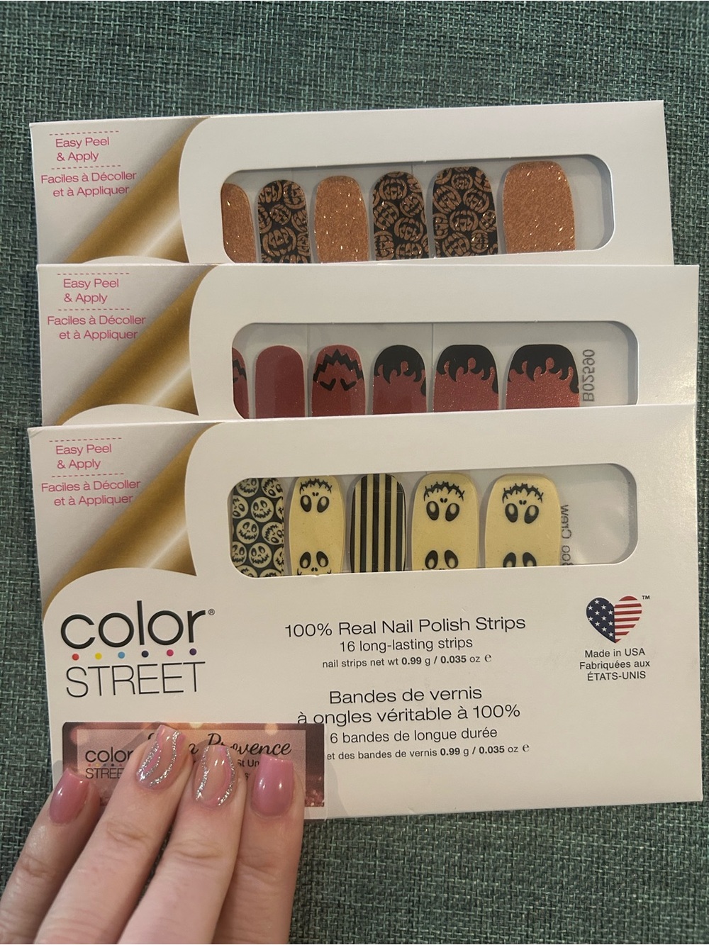 Color Street Halloween Nail Polish Strips Lot 3 NEW Sealed Pumpkin Ghost Retired